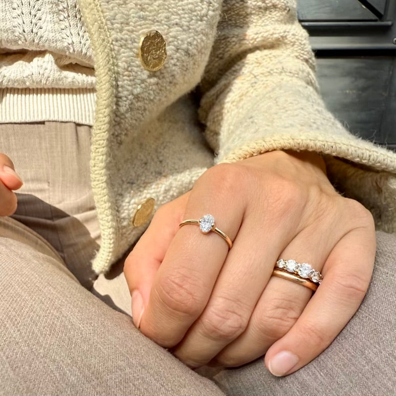 ROME, Pantheon Oval 0,50 tcw, Gold/White