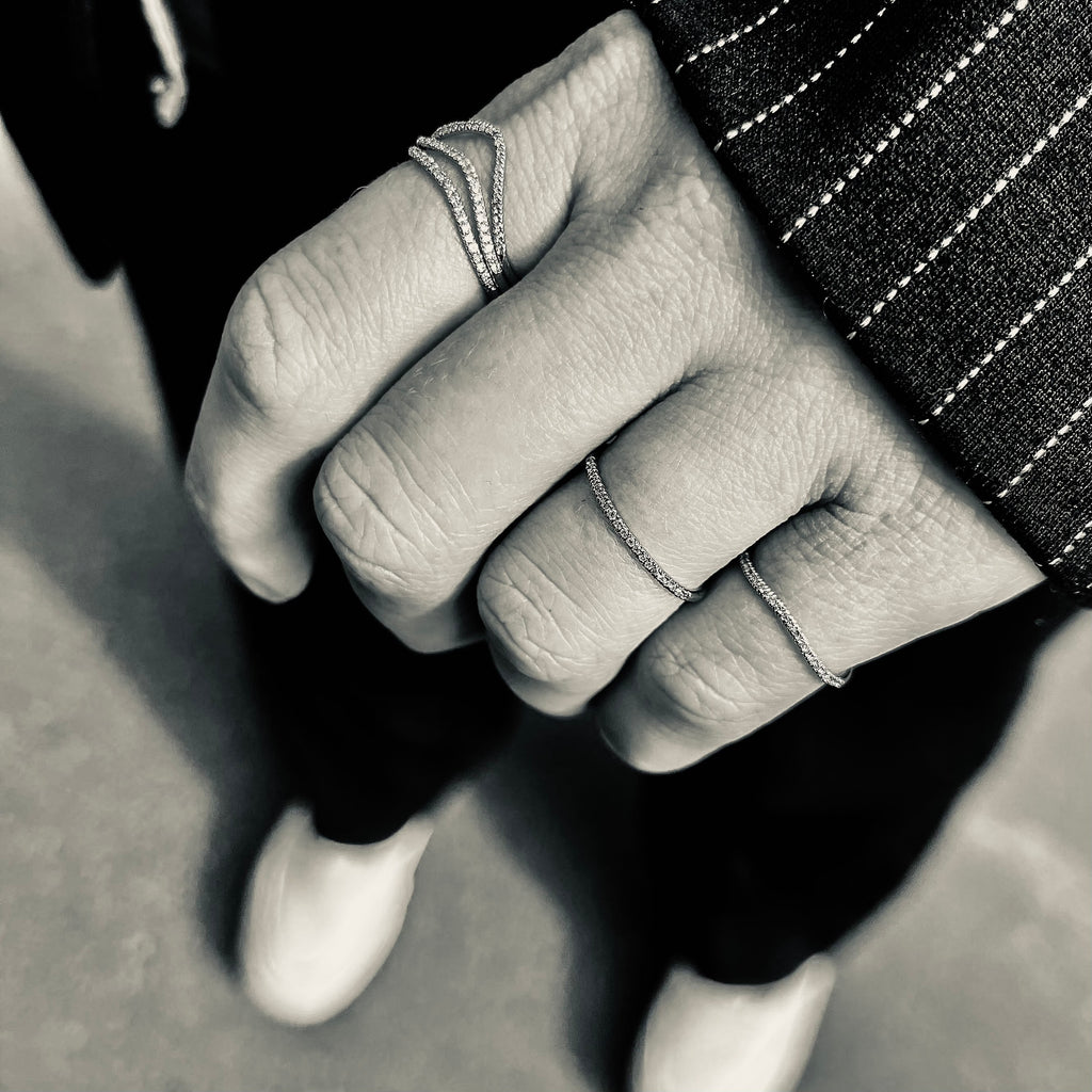 MARIN, Still diamond ring, White/White