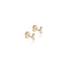 SEATTLE, Rain Curve Mini Studs, Gold/Diamond