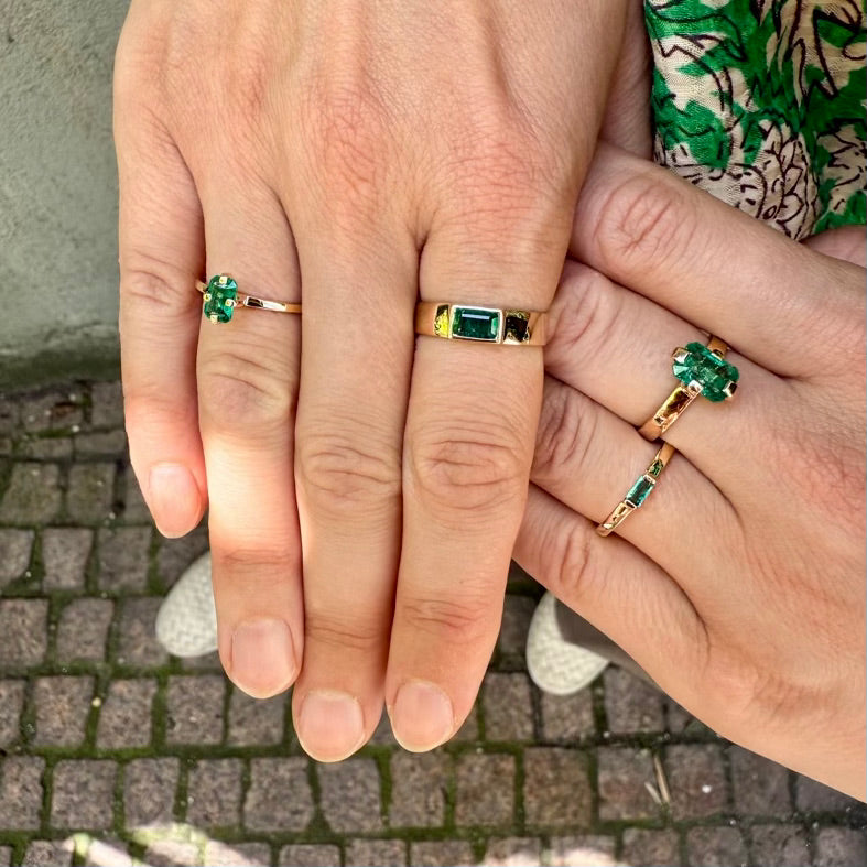 ZAMBEZI, Ndola 1,60ct Large Ring, Gold/Emerald