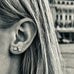 SEATTLE, Rain Curve Mini Studs, Gold/Diamond