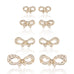 FLORENCE, Uffizi small Bow Studs, Gold/Diamonds