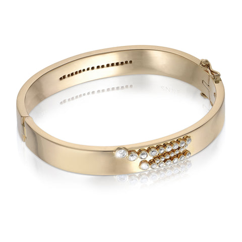 DIAMONDS, The LETTER Bangle, gold/white
