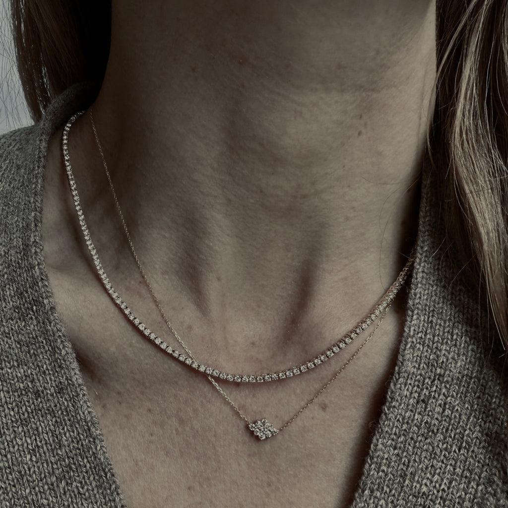 Aligned, TENNIS 5,85tcw/2mm-42cm, Gold/White