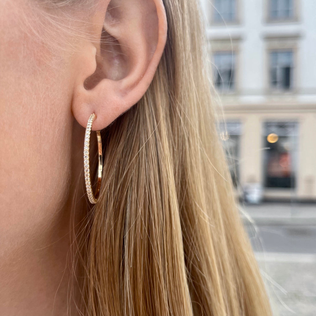 BALANCED, Hoops 30mm 0,85ct, Gold/White