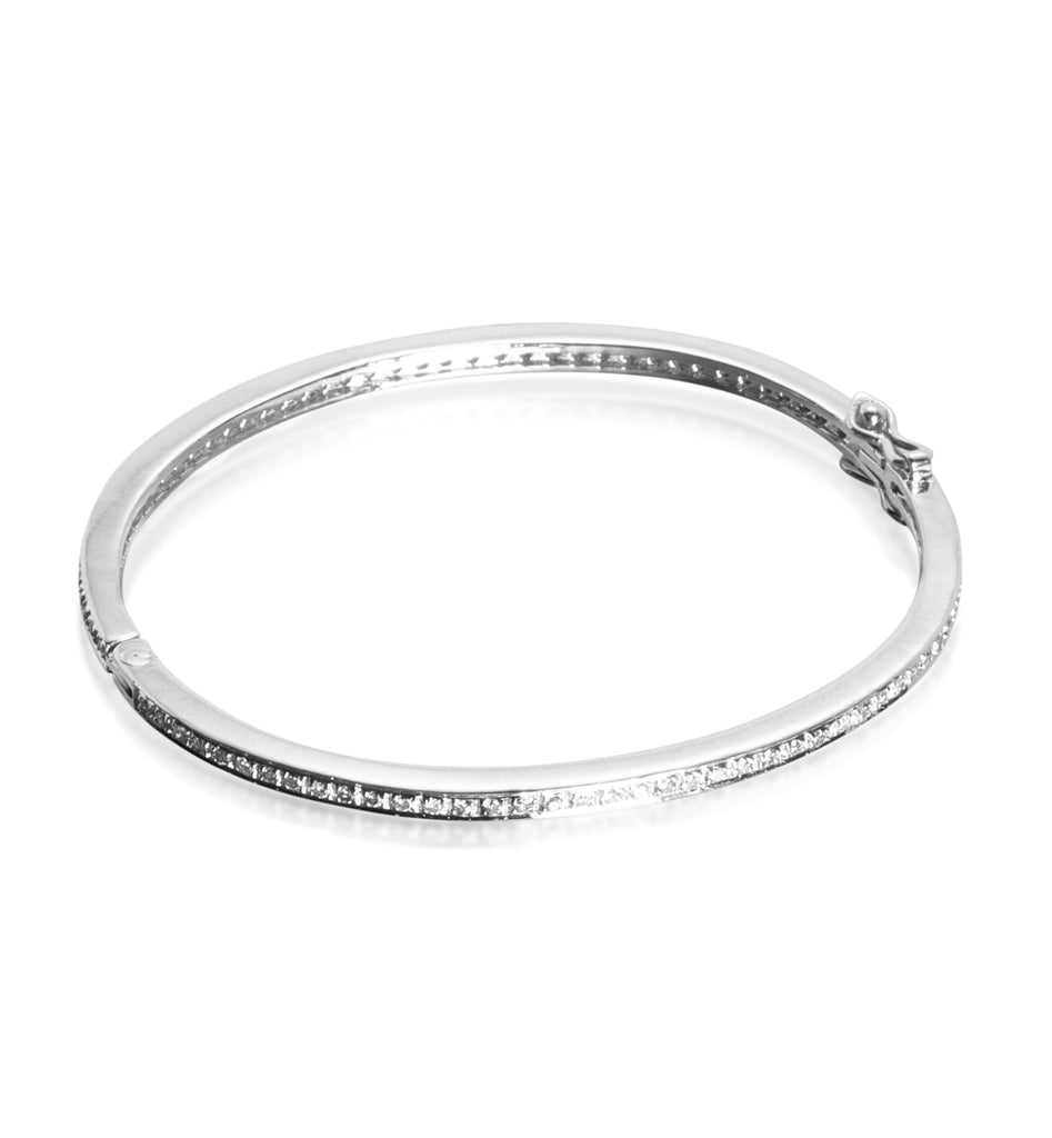 DIAMONDS, 1/1-Line Classic Bangle, white/white