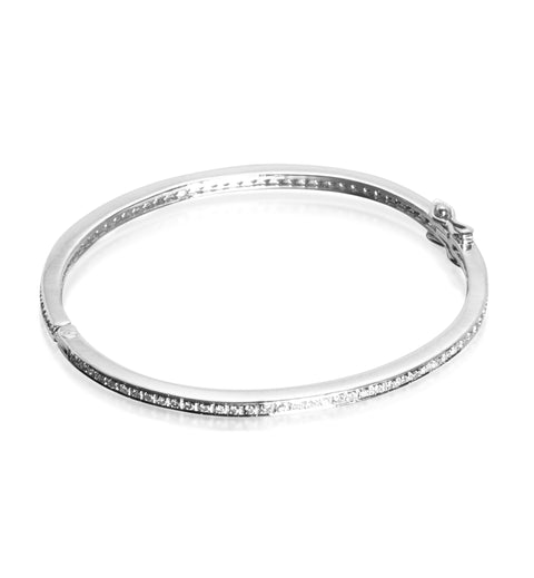 DIAMONDS, 1/1-Line Classic Bangle, white/white