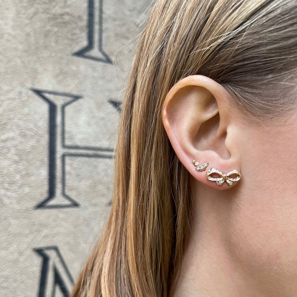 FLORENCE, Duomo Bow Studs, Gold/Diamonds