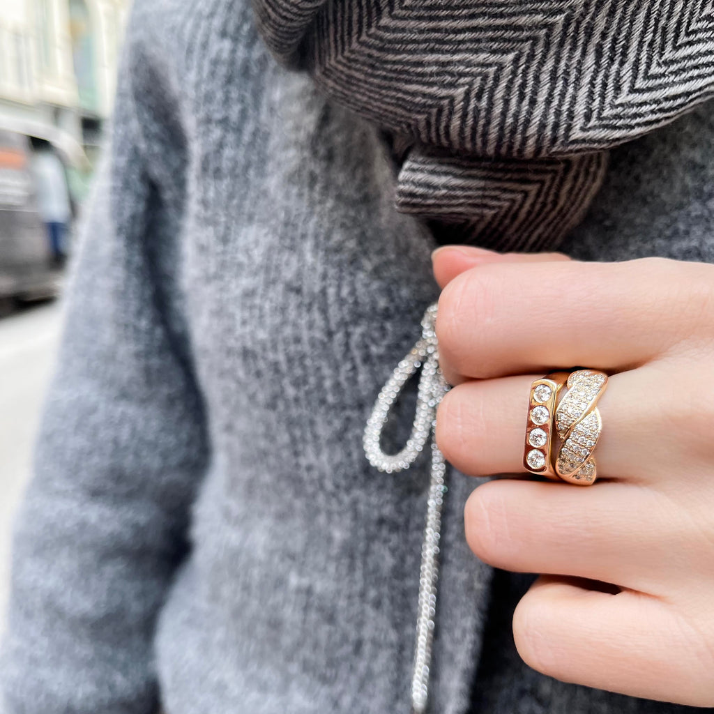 Aligned, Half-Braided, Gold/White