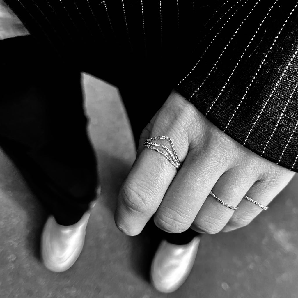 MARIN, Still diamond ring, White/White