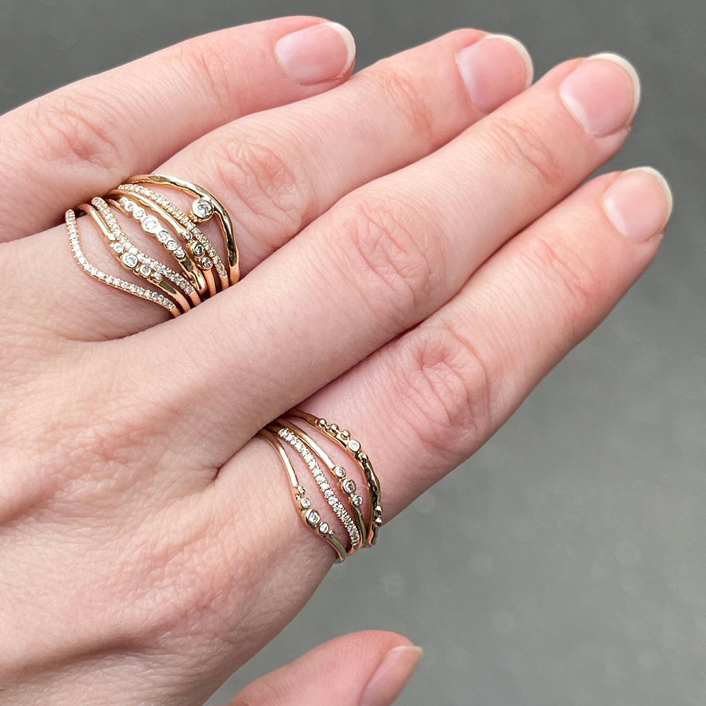 VIENNA, Mozart 7-ring, Gold/Diamond