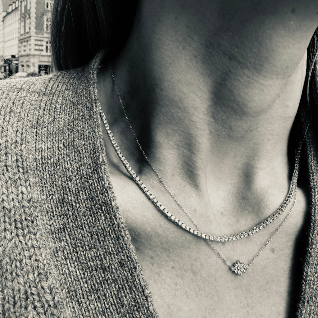 Aligned, TENNIS 5,85tcw/2mm-42cm, Gold/White