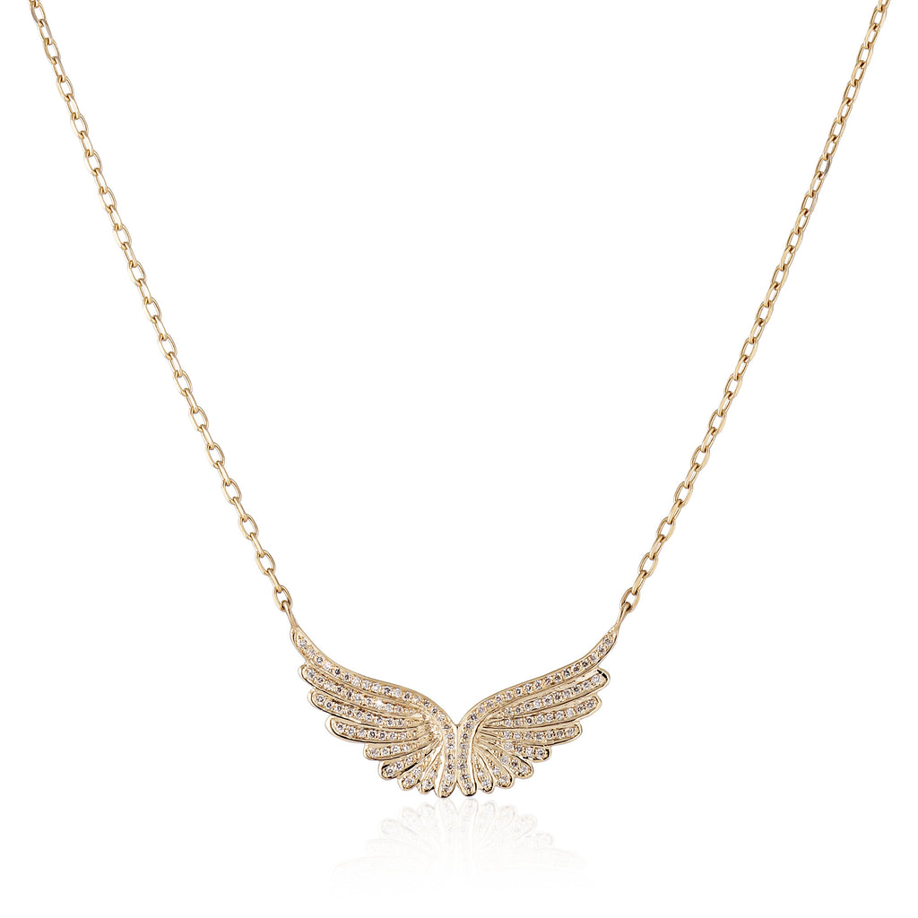 EAGLE ROCK, Wing Necklace, Gold/White