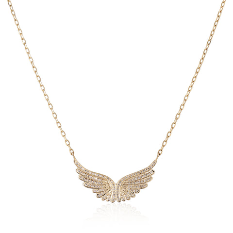 EAGLE ROCK, Wing Necklace, Gold/White