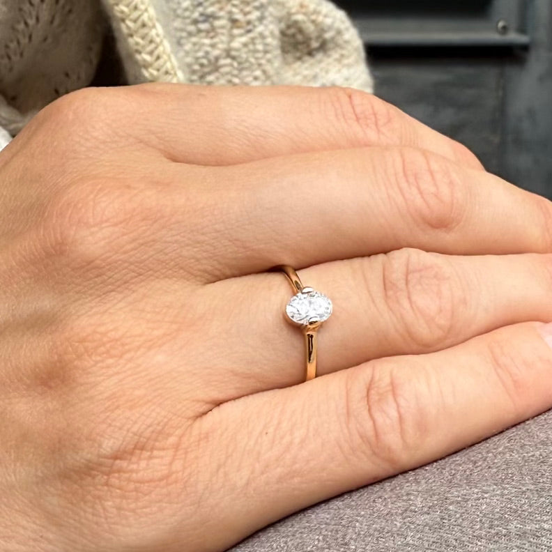 ROME, Pantheon Oval 0,50 tcw, Gold/White