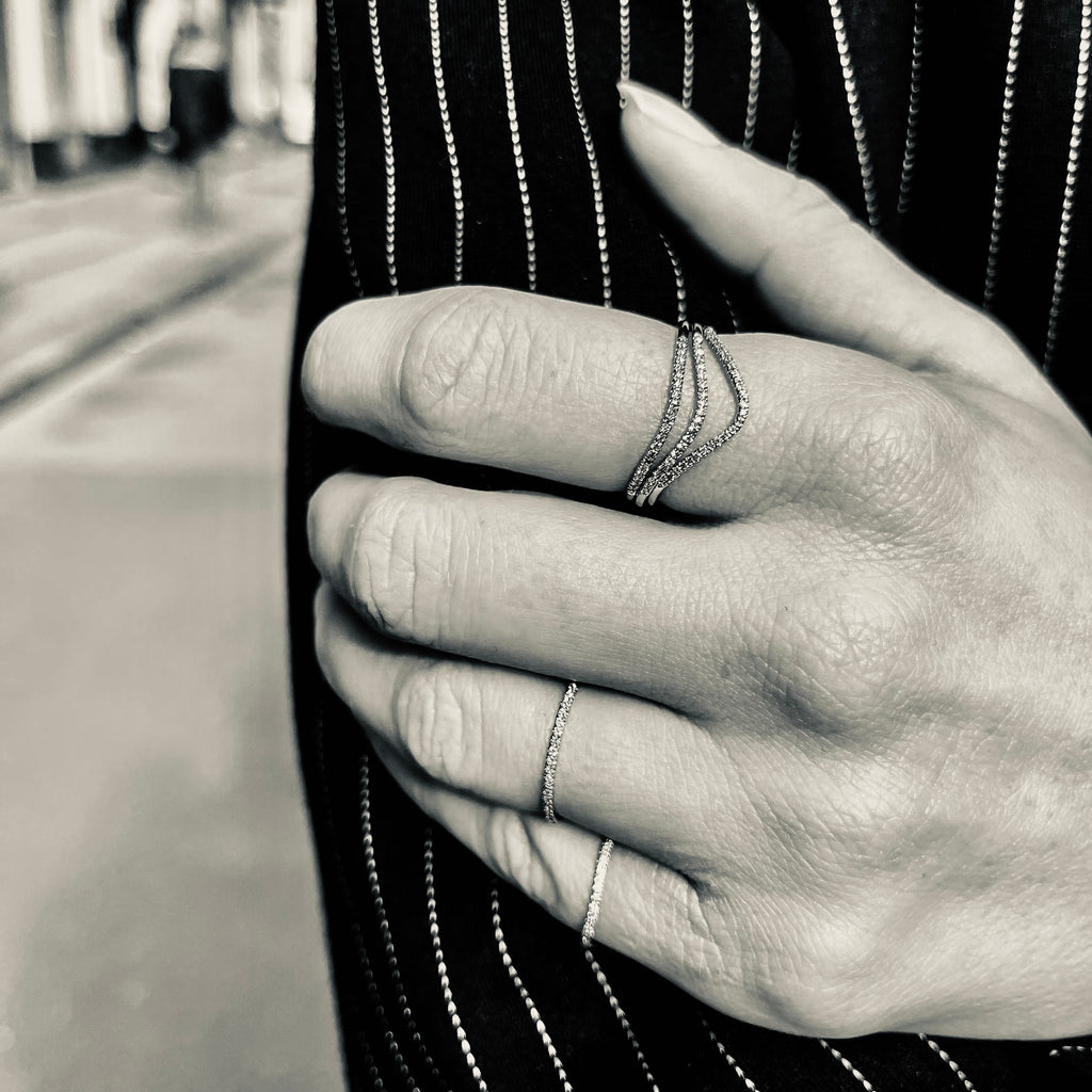 MARIN, Still diamond ring, Gold/White