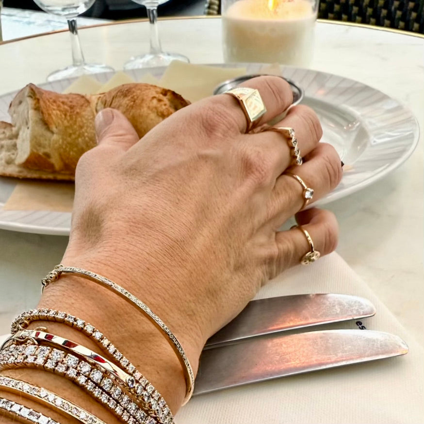 Aligned, TENNIS 2,03 tcw/2mm-17cm, Gold/White