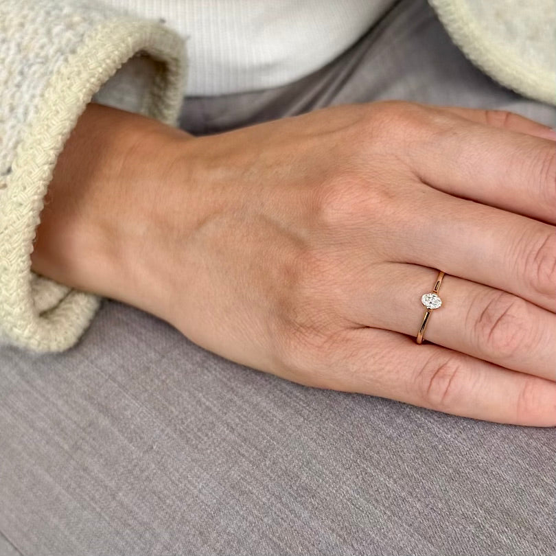 ROME, Cupola Oval 0,15 tcw, Gold/White