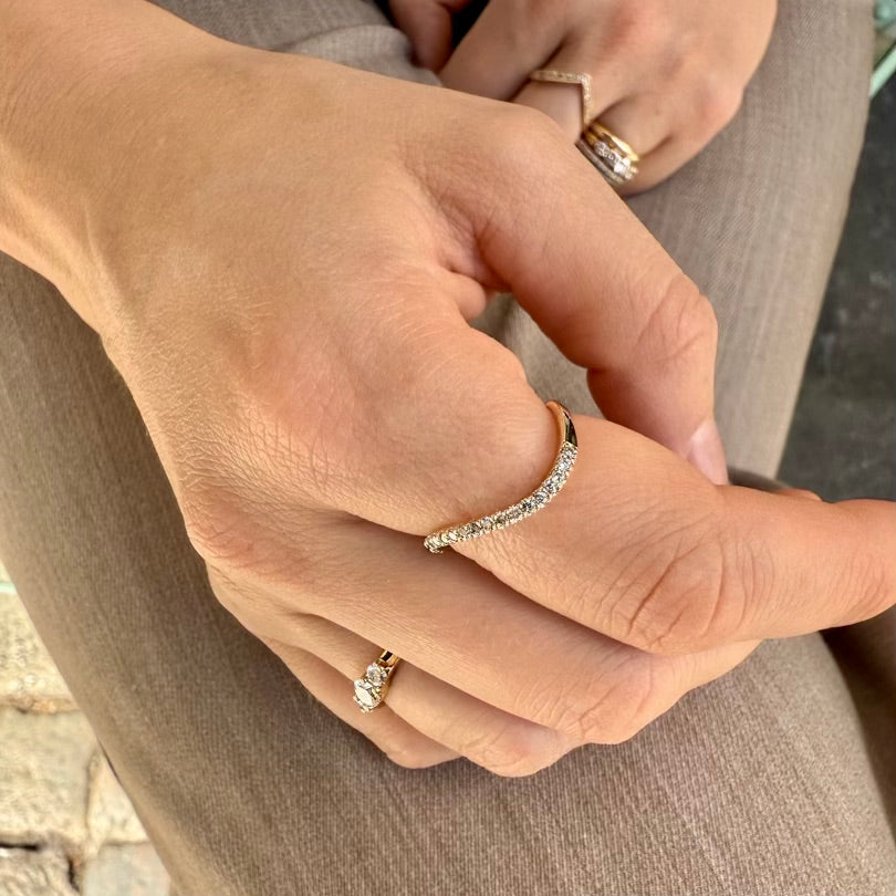 Aligned, 1/3 - EVEN Eternity Wave, Gold/White