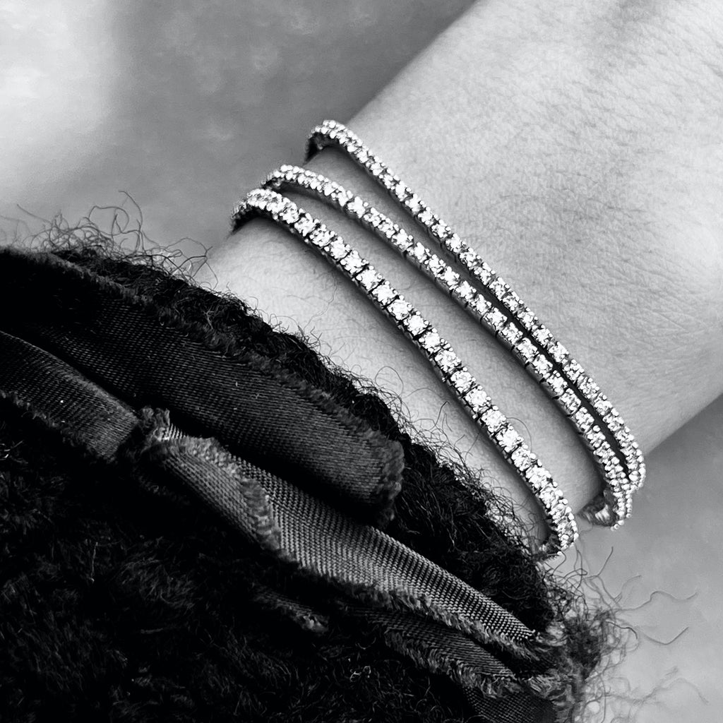 Aligned, TENNIS 1,95 tcw/2mm-16cm, Gold/White