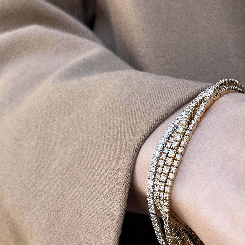 Aligned, TENNIS 1,89 tcw/2mm-16cm, Gold/White