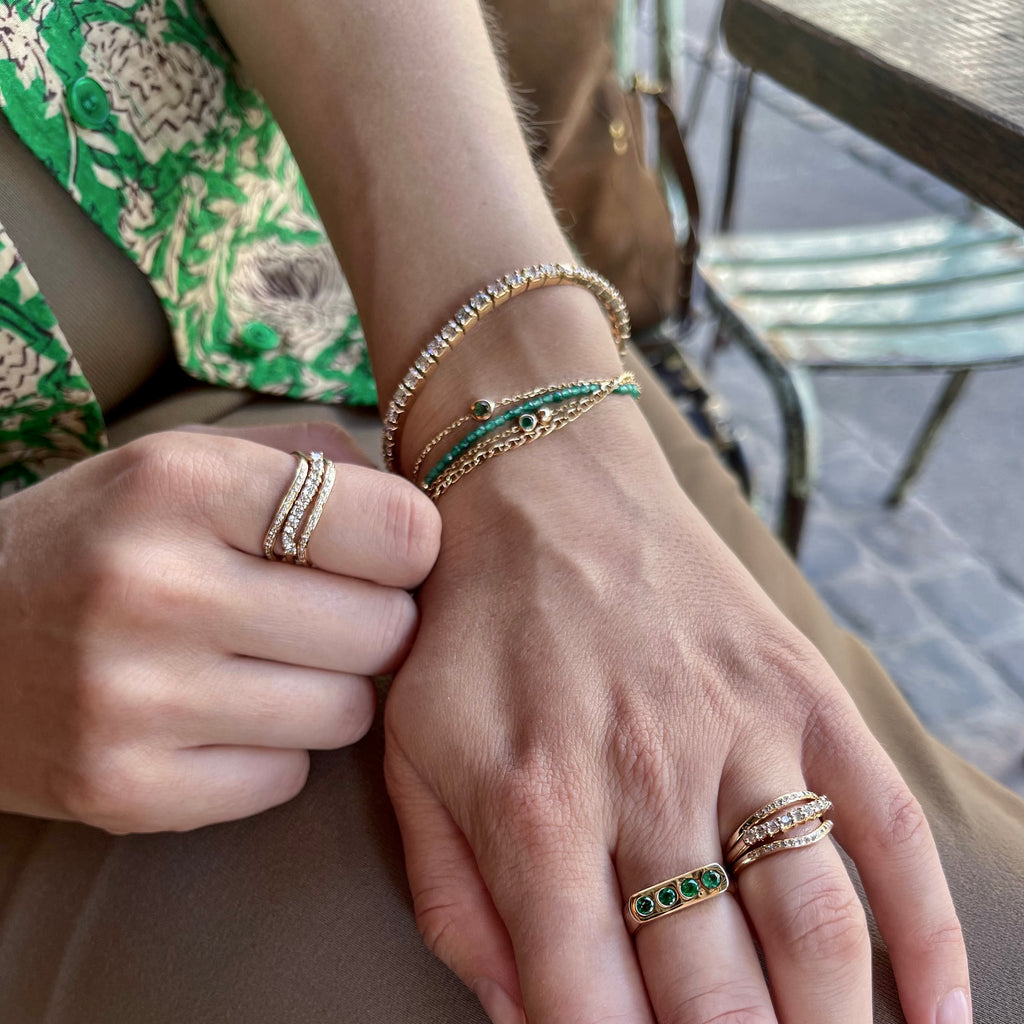 SEATTLE, Tech Duo Bracelet, Gold/Emerald