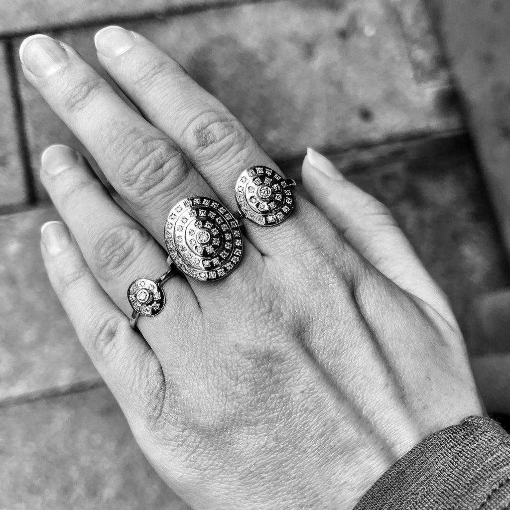 NEW VINTAGE, Classic small ring, Gold/White