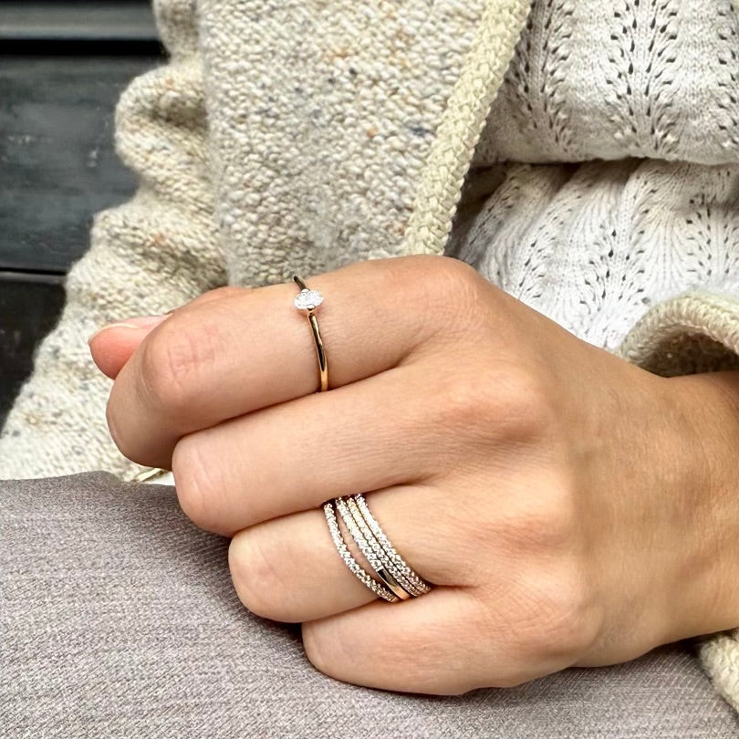 ROME, Cupola Oval 0,15 tcw, Gold/White