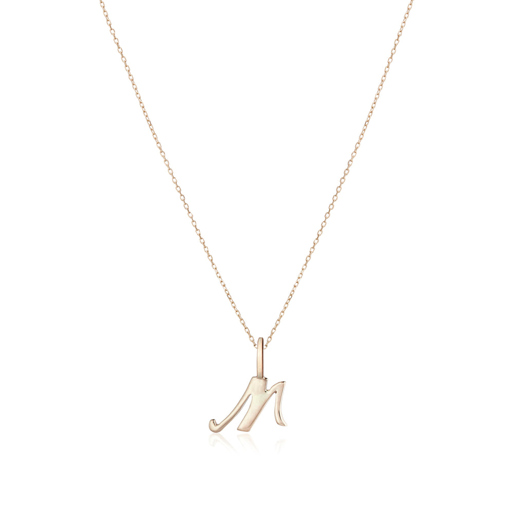 LETTERS, M Pendant, Gold