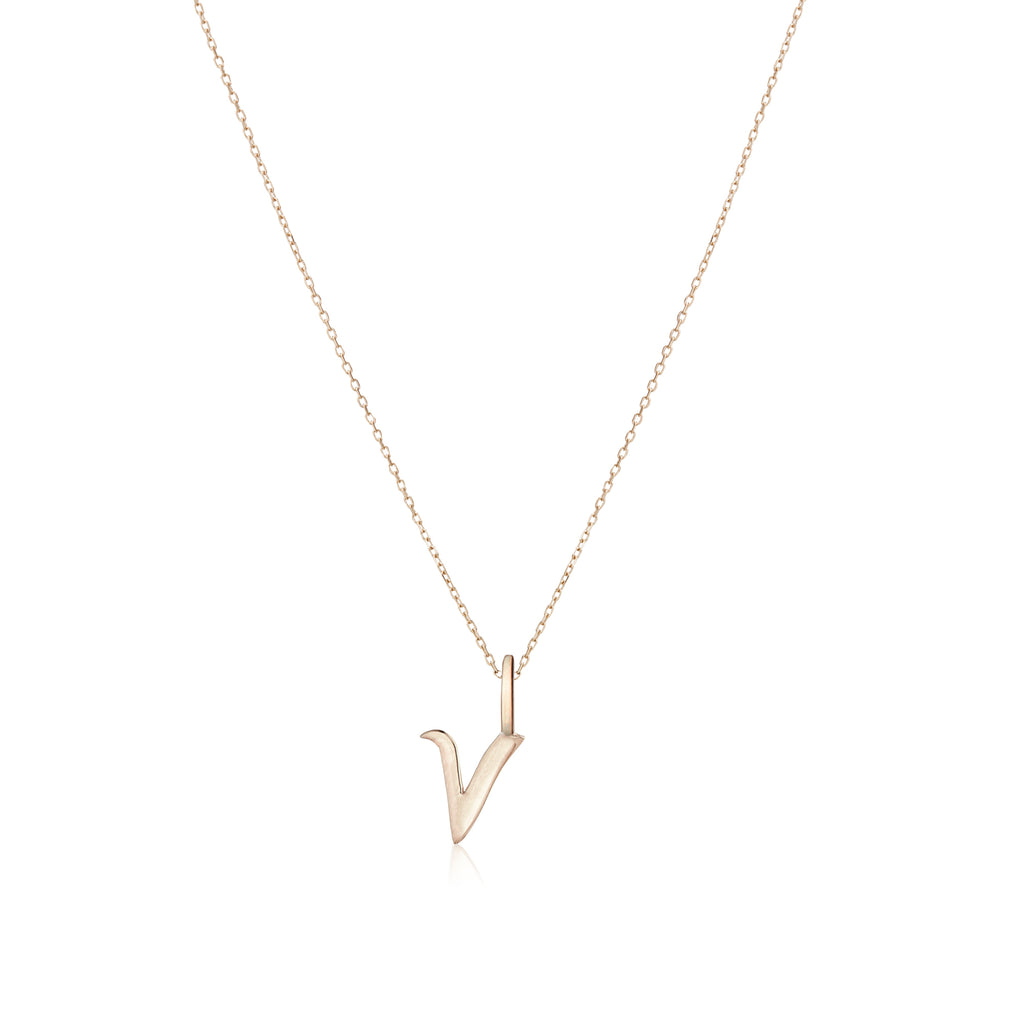LETTERS, V Pendant, Gold