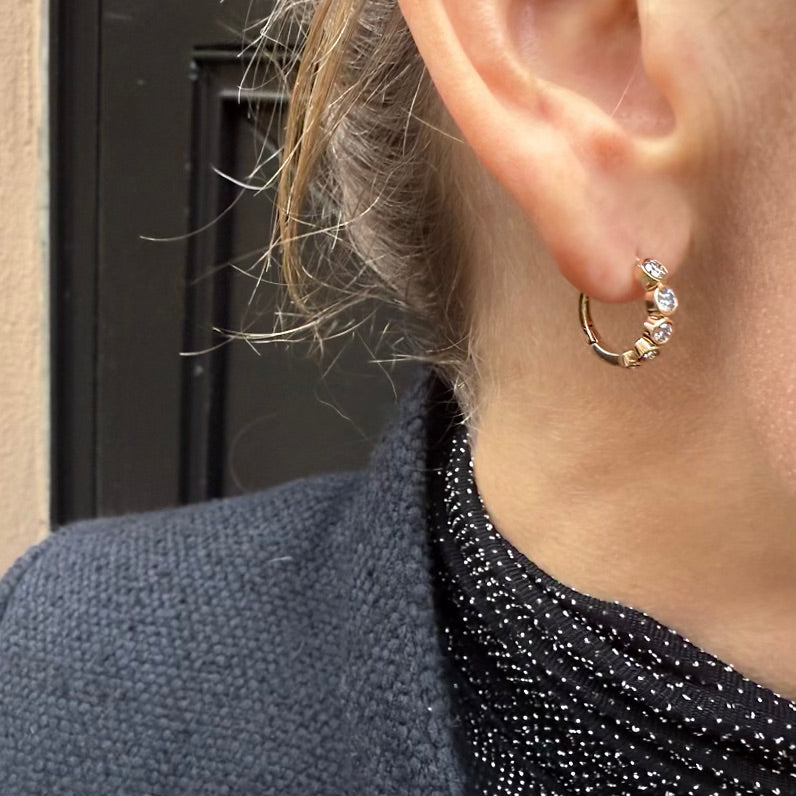 VENICE, della Panada Huggies 0,79ct, Gold/White