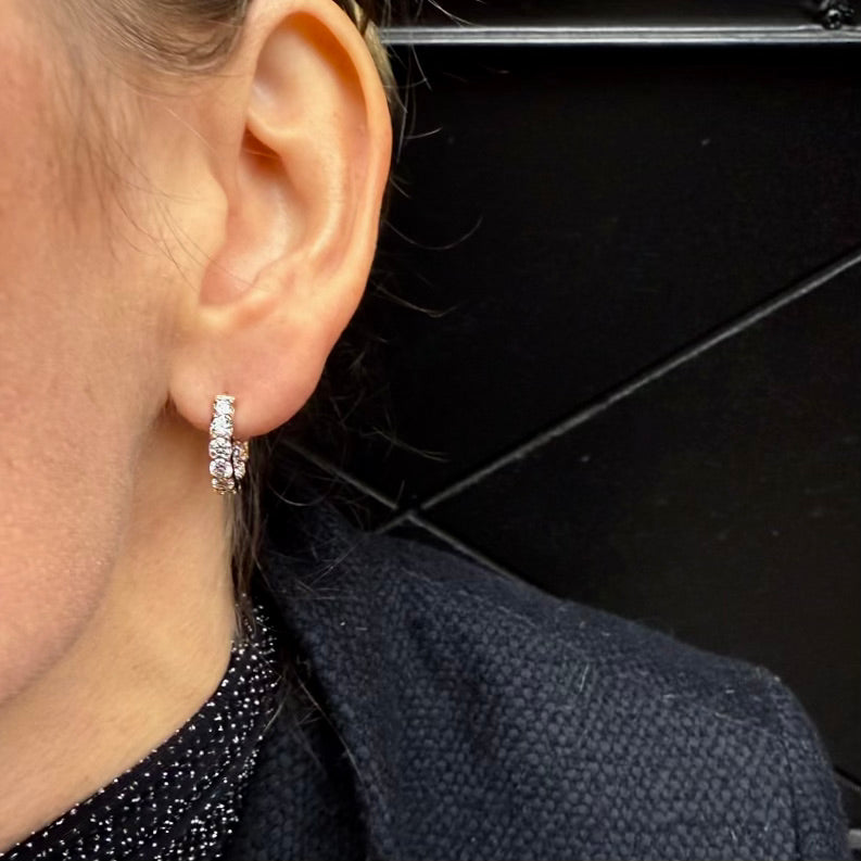 OLYMPIA, Calliope inside/out huggies 2,20ct 16mm, Gold/White