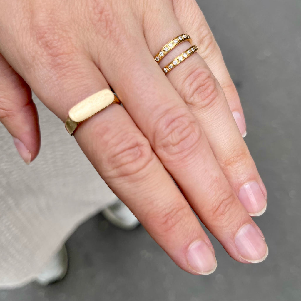 AMSTERDAM, Breitner Signet Ring, Gold/Diamonds