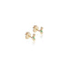 SEATTLE, Rain Curve Mini Studs, Gold/Emerald