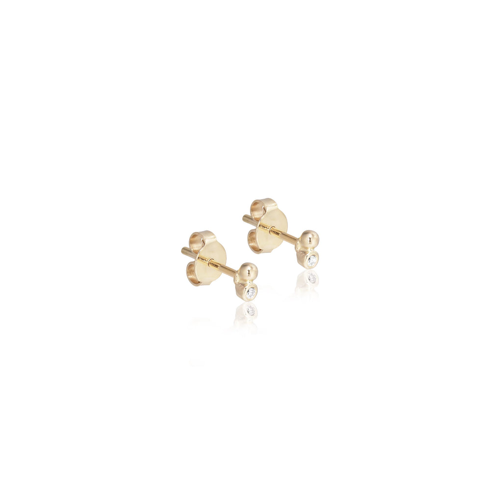 SEATTLE, Flight Mini Duo Studs, Gold/Diamond