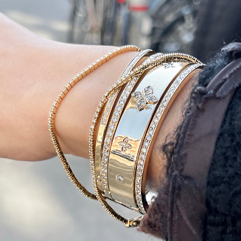 Aligned, TENNIS 0,82tcw/1,2mm-19cm, Gold/White