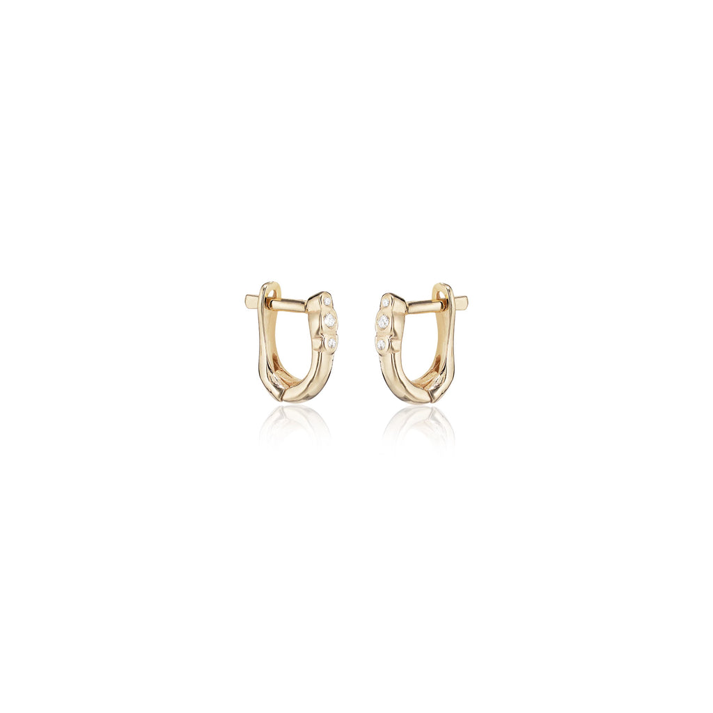 VIENNA, Liszt Micro Huggies 7mm, Gold/Diamond