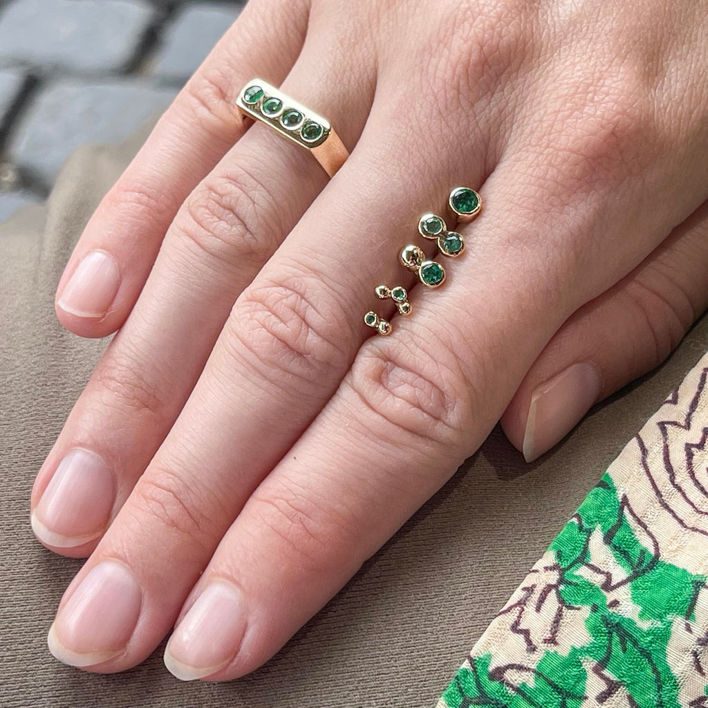 AMSTERDAM, Eyck Signet Ring, Gold/Emerald