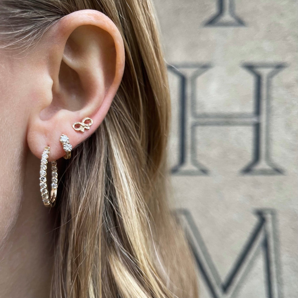 OLYMPIA, Hermes huggies 9mm 0,44ct, Gold/White