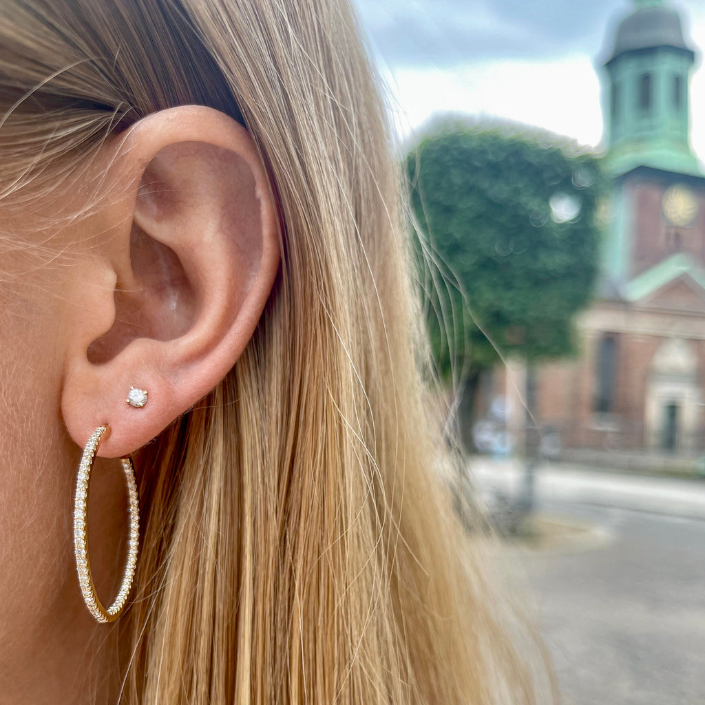 BALANCED, Hoops 30mm Inside-Out 0,85ct, Gold/White