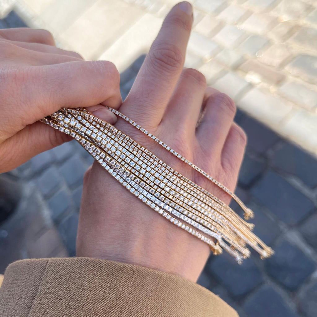 Aligned, TENNIS 1,89 tcw/2mm-16cm, Gold/White