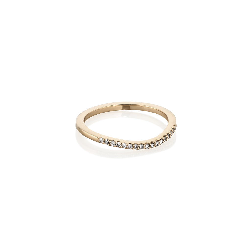 Aligned, 1/3-Line Curved 0,10 ct, Gold/White