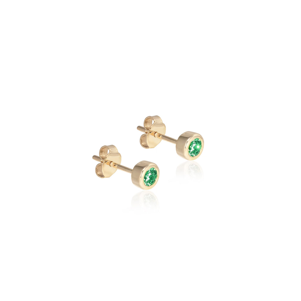 SEATTLE, Aquarium Studs, Gold/Emerald