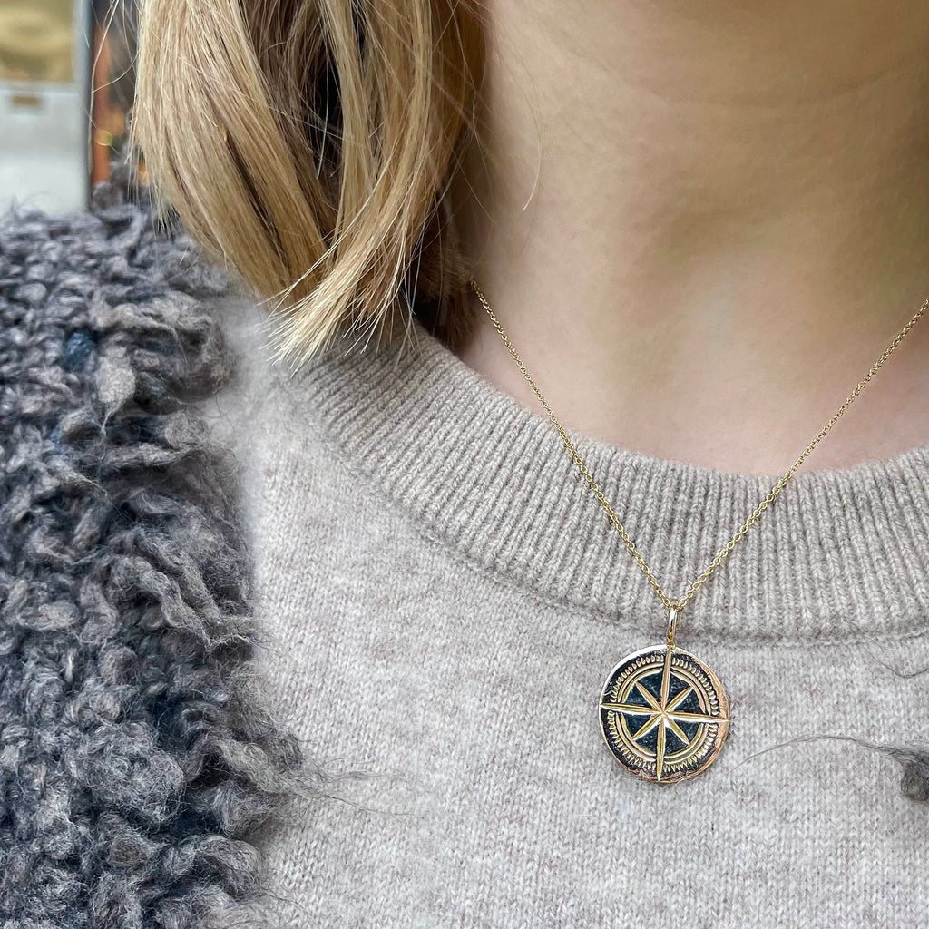 ATLANTIS, Forgotten Compass Pendant, Gold