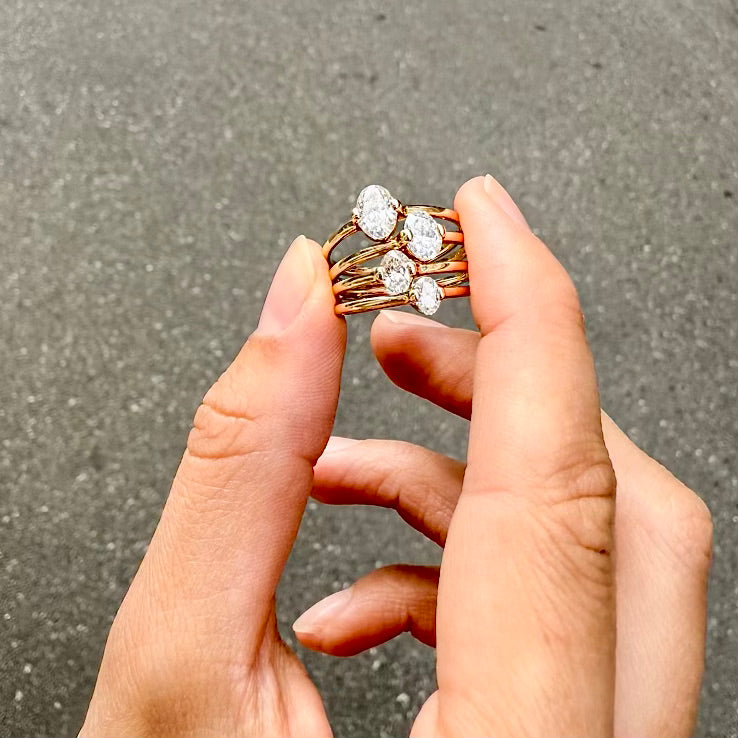 ROME, Arena Oval 0,30 tcw, Gold/White