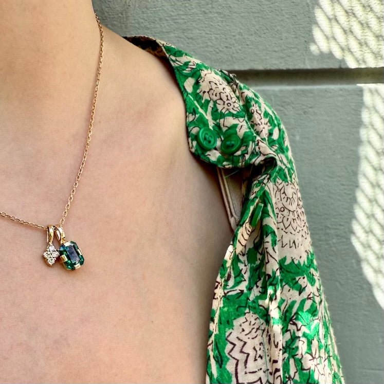 ZAMBEZI, Nandi Large Pendant 1,25ct, Gold/Emerald