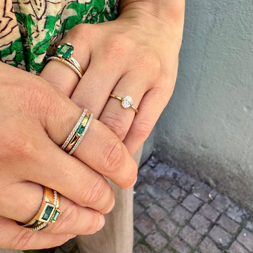 ZAMBEZI, Ndola 1,60ct Large Ring, Gold/Emerald