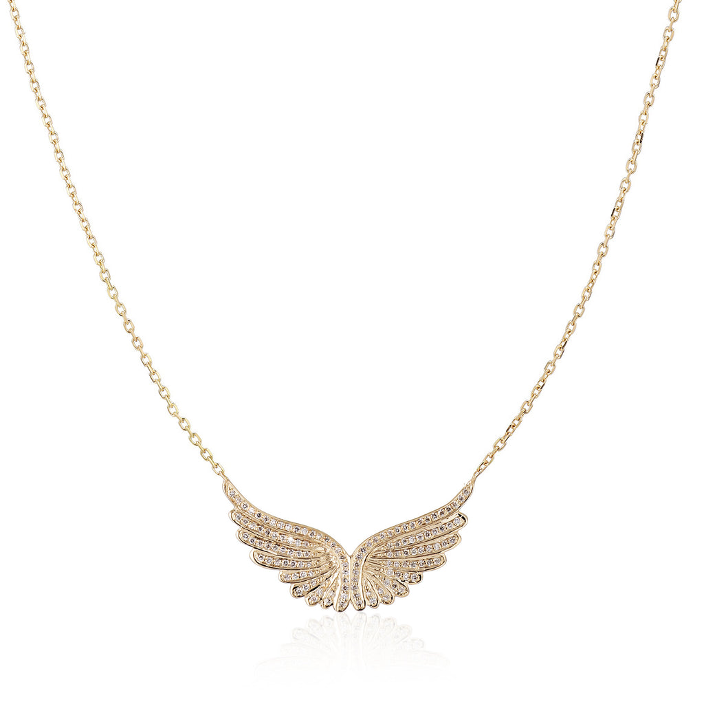 EAGLE ROCK, Wing Necklace, Gold/White