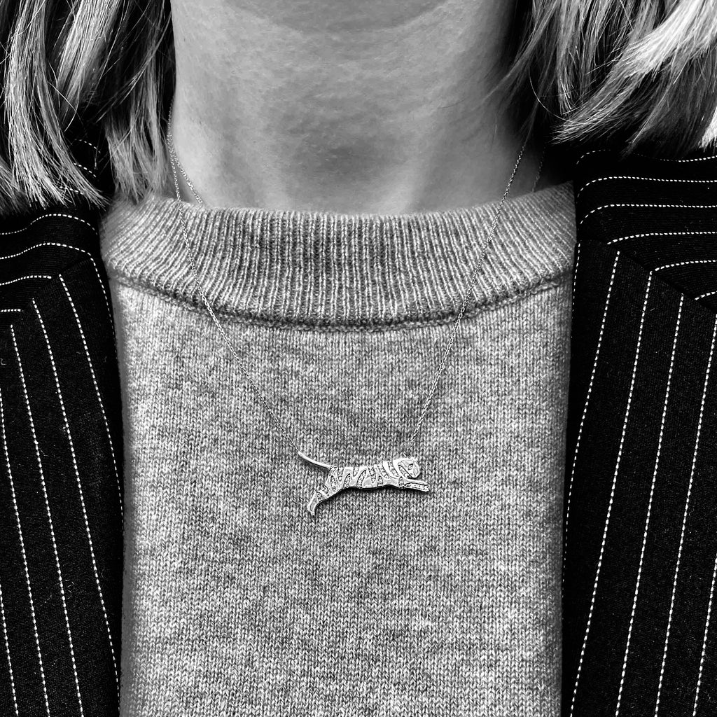 I-AM-A-TIGER,  Jump Necklace, Gold/Diamonds
