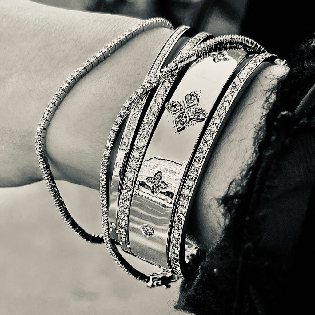 Aligned, TENNIS 0,72tcw/1,2mm-17cm, Gold/White